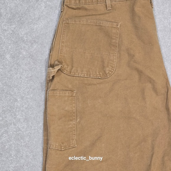 Carhartt B11 BRN Mens 44x30 Brown Duck Canvas Dungaree Work Pants Made in USA - Picture 5 of 8